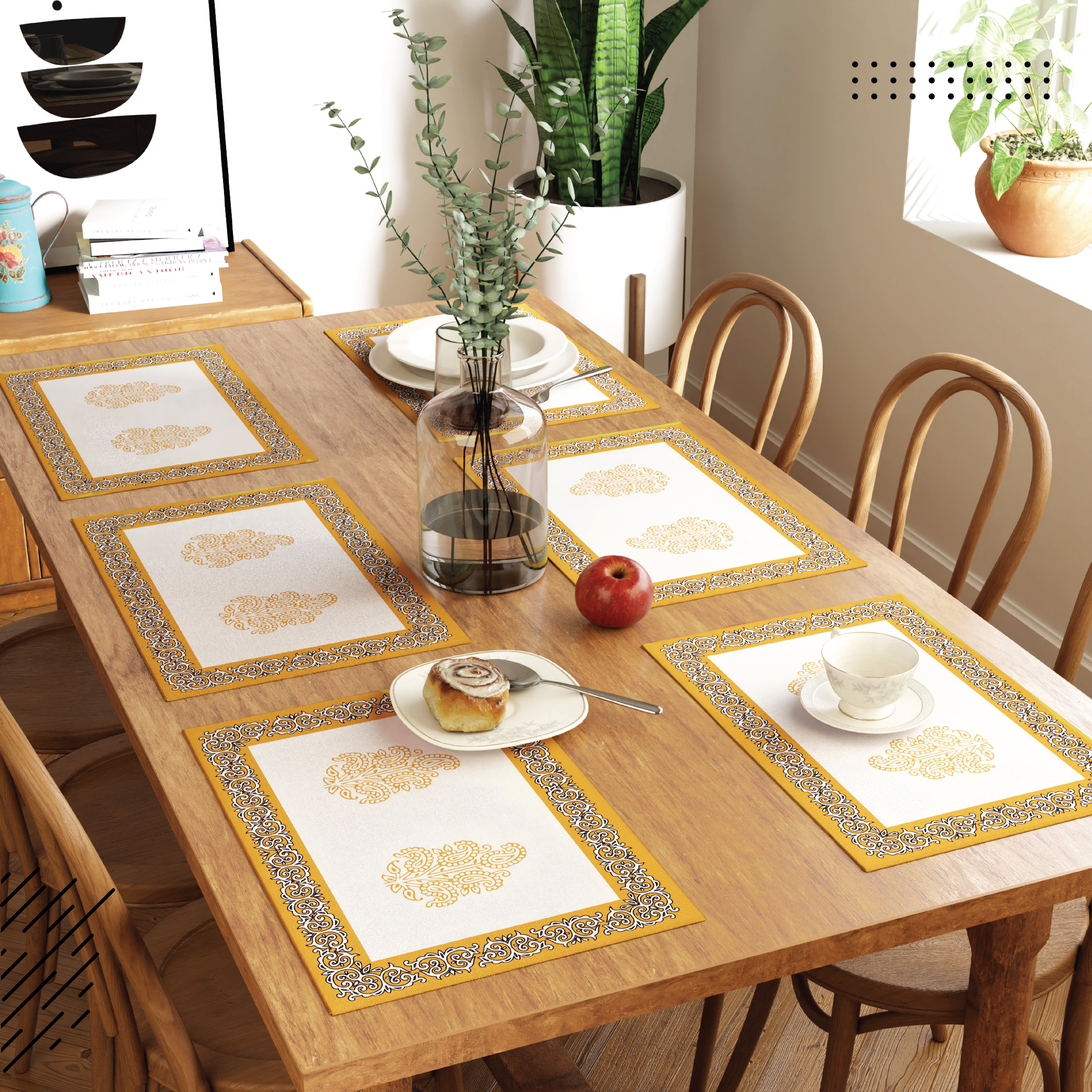 Cotton Yellow-01 Placemat (Pack of 6)