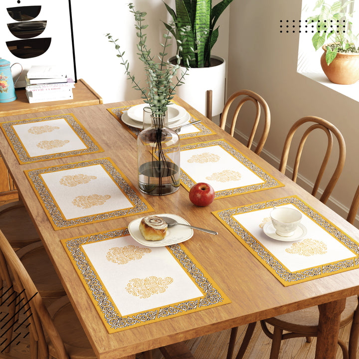 Cotton Yellow-01 Placemat (Pack of 6)
