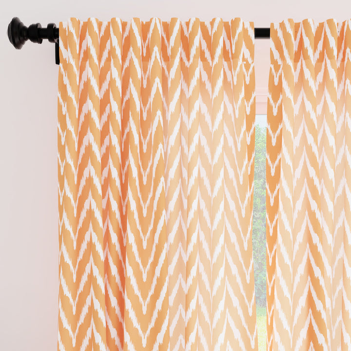 Micro Fire Orange Curtain (Pack of 2)