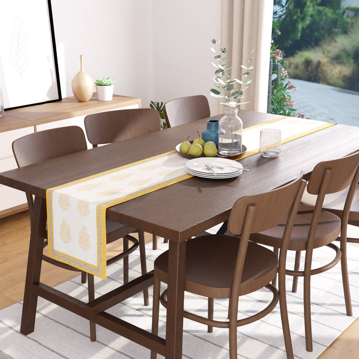 Cotton Yellow-01 Table Runner (Pack of 1)