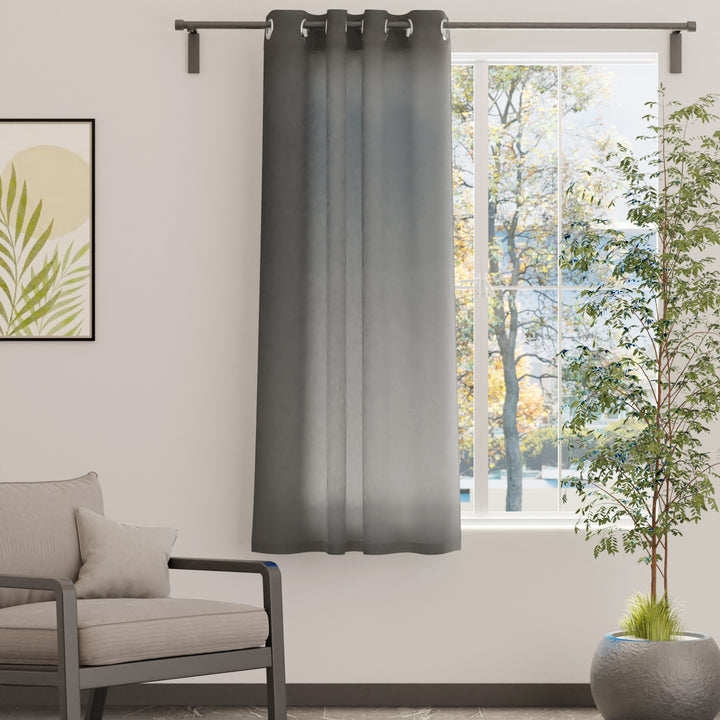 Canvas Charcoal Grey Curtain (Pack of 1)