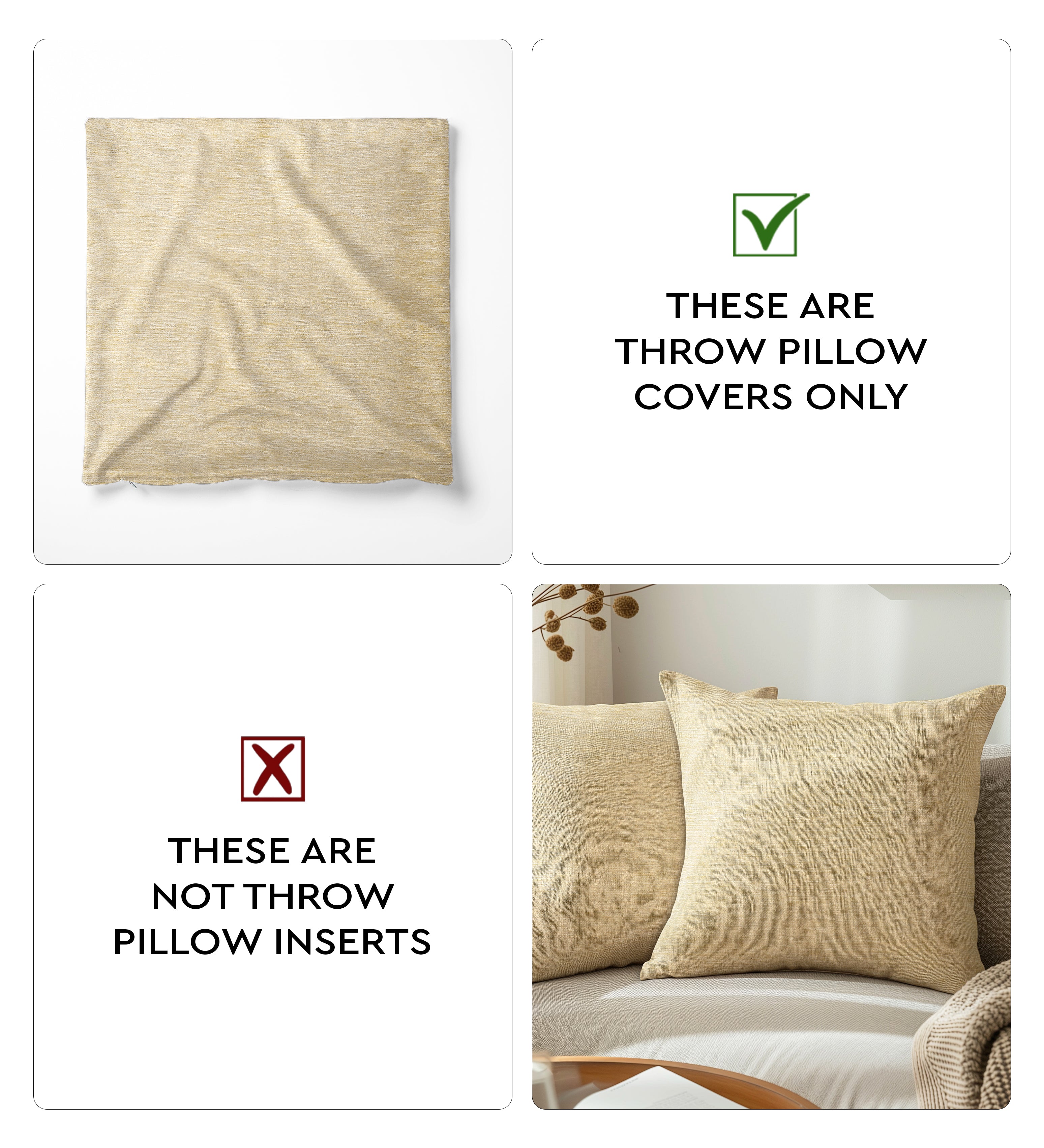 Chenille Cream Cushion Cover (Pack of 2)