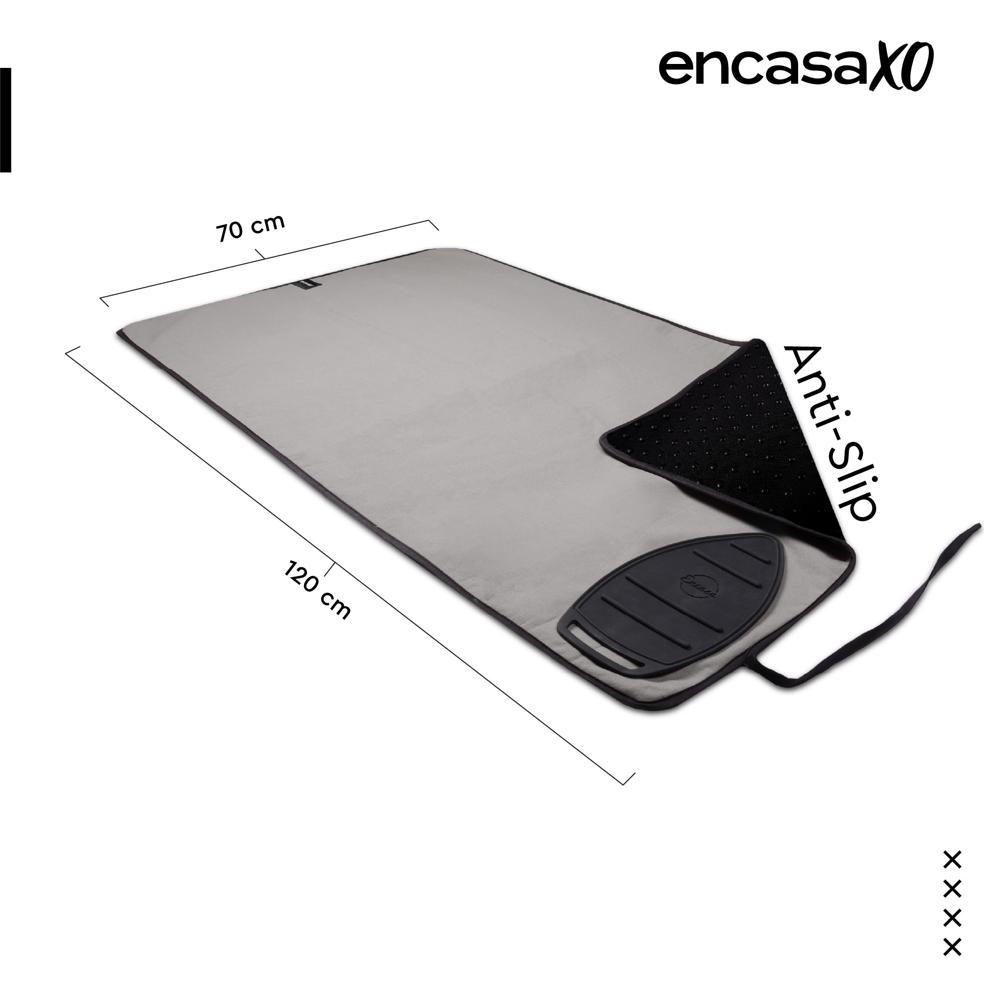 Cotton Grey Luxury Antiskid Ironing Mat (Pack of 1)