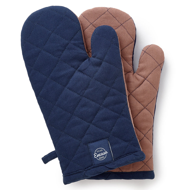 Cotton Scotch Blue Oven Gloves (Pack of 2)