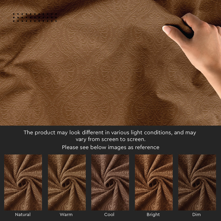 Embossed Velvet Coffee Fabric