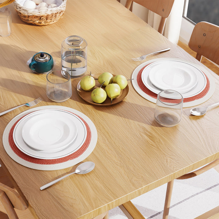 Cotton Coral & Off White Placemat (Pack of 2)