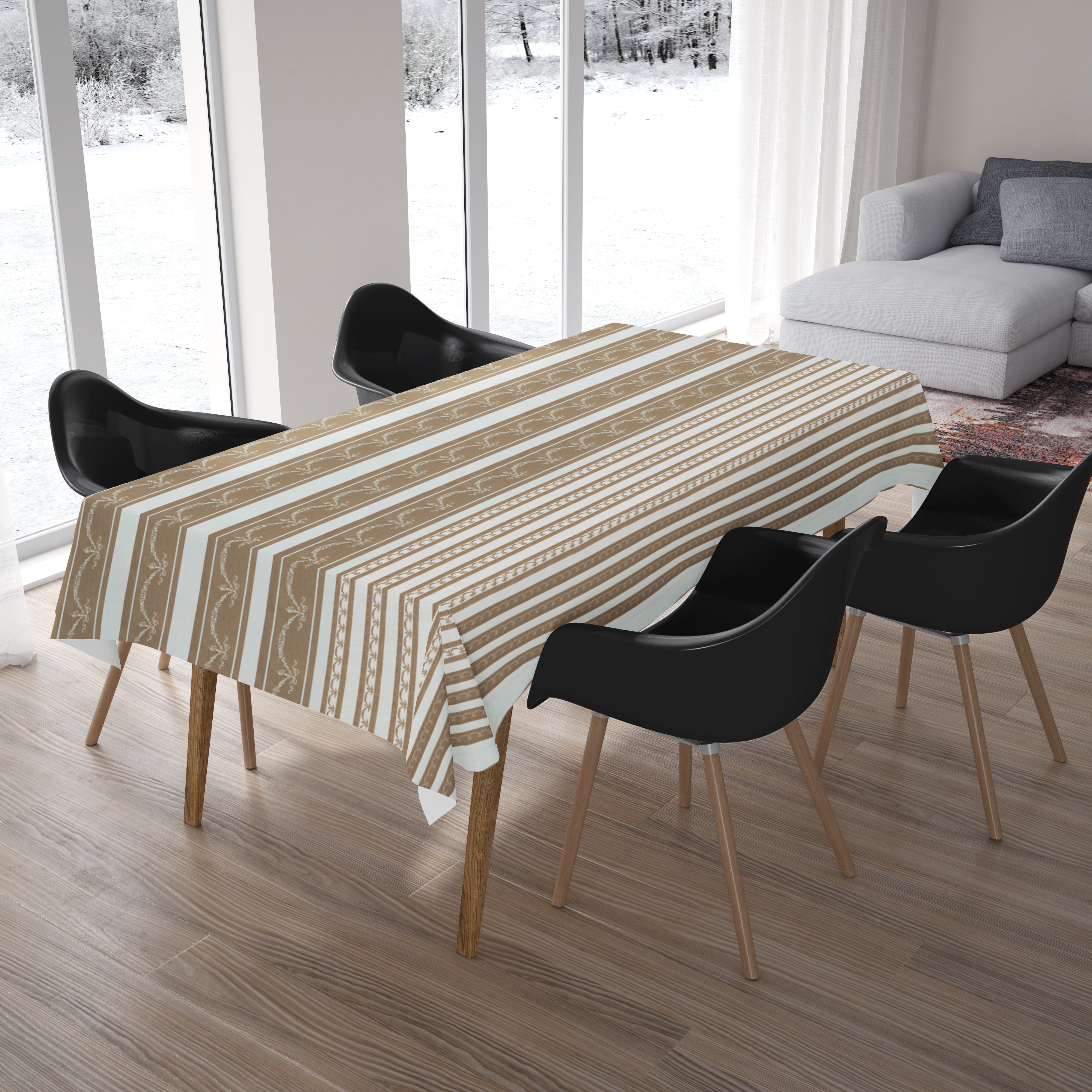 Cotton Brown Bunting Table Cloth (Pack of 1)