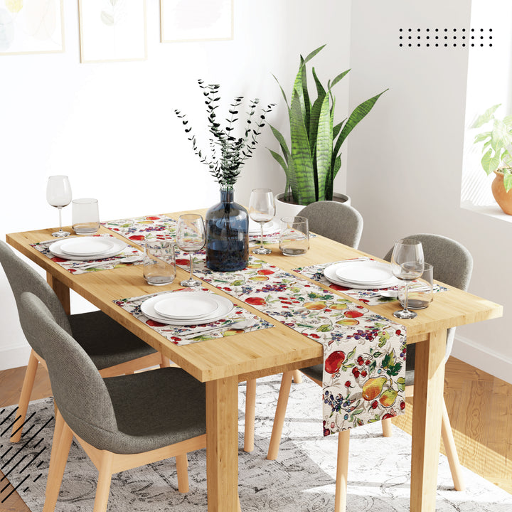 Cotton Fruit Table Runner+Placemat (Pack of 5)