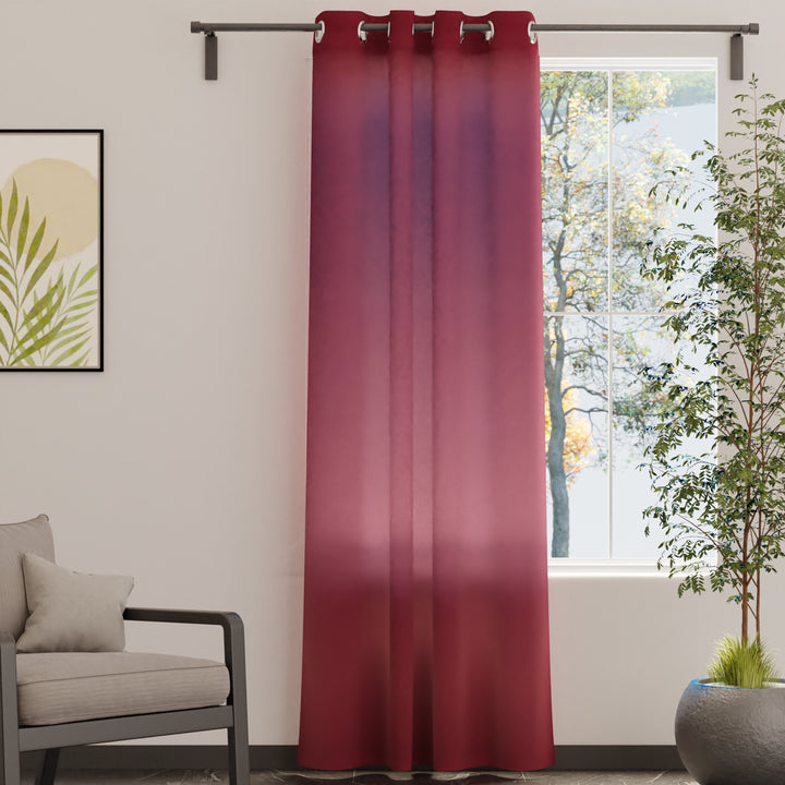 Canvas Rich Maroon Curtain (Pack of 1)