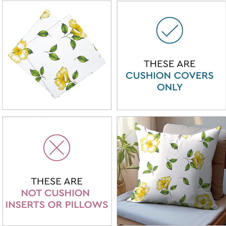 Micro Hibiscus Yellow Cushion Cover
