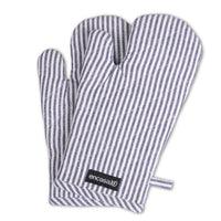 Cotton Ticking Navy Blue Oven Gloves (Pack of 2)
