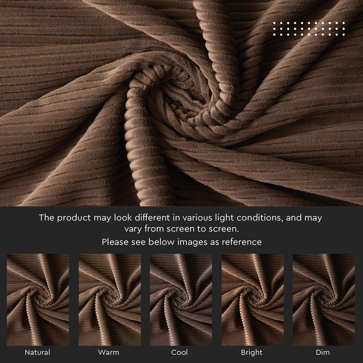 Corduroy Fabric by the Meter, 59" Wide Premium 238 GSM Polyester Upholstery & Sewing Material, Soft Ribbed Fabric for Sofa/Cushion Covers, Trousers, Curtains & DIY Crafts