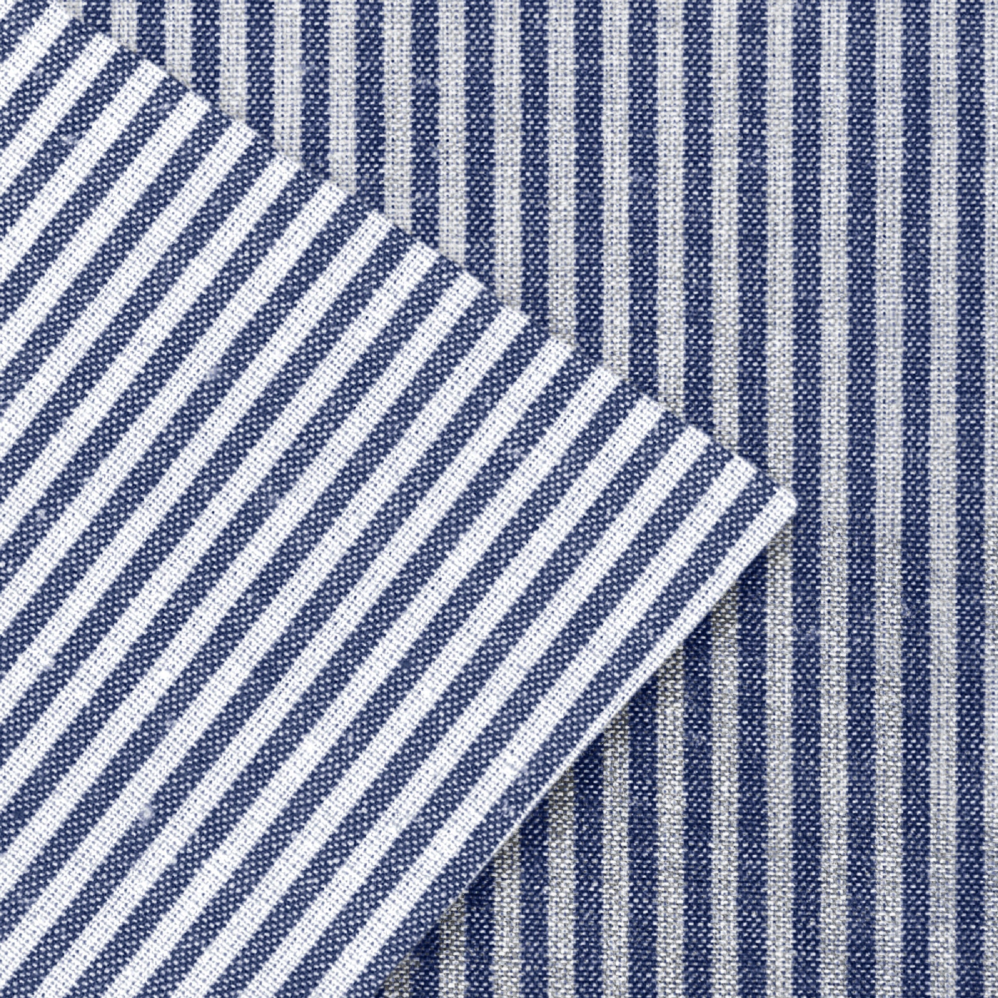Cotton Ticking Navy Blue Cushion Cover (Pack of 2)