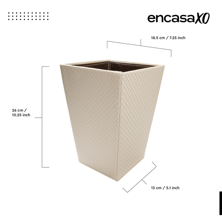 PU-Leather Cream Leather Dustbin
