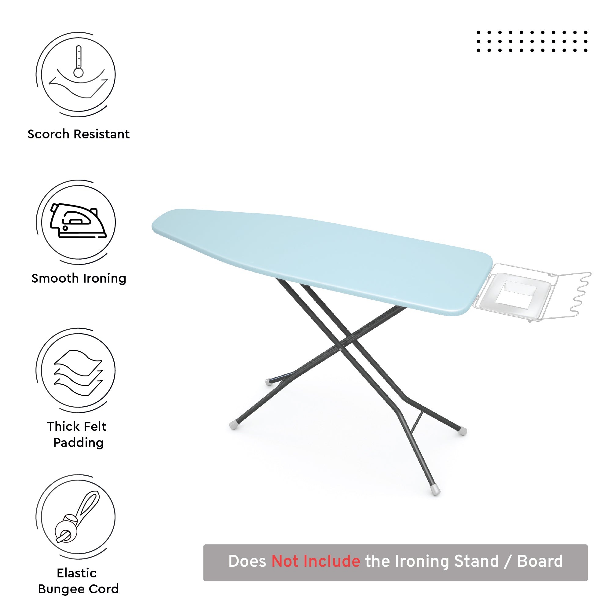 Canvas Ice Blue Ironing Board Cover