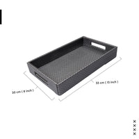 PU-Leather Grey Leather Serving Tray
