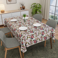 Polyester Chintz Red Table Cloth (Pack of 1)