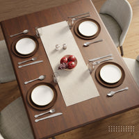 Quilted Velvet Beige Table Runner