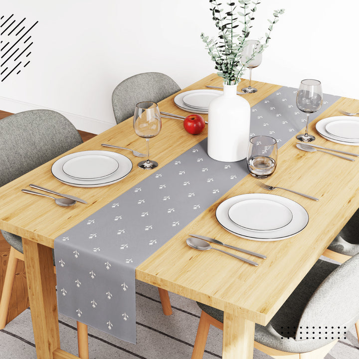 Blackout Buti Medium Grey Table Runner (Pack of 1)