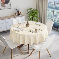 Cotton Daisy Beige Table Cloth (Pack of 1)