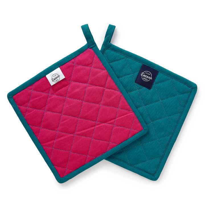 Yarn Dyed Cotton Azul Blue Potholder (Pack of 4)