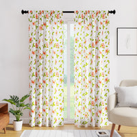 Polyester Hibiscus Curtain (Pack of 2)
