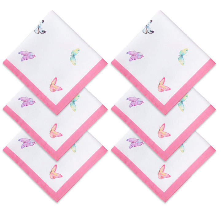 Spun Polyester Pink Butterflies Table Napkin