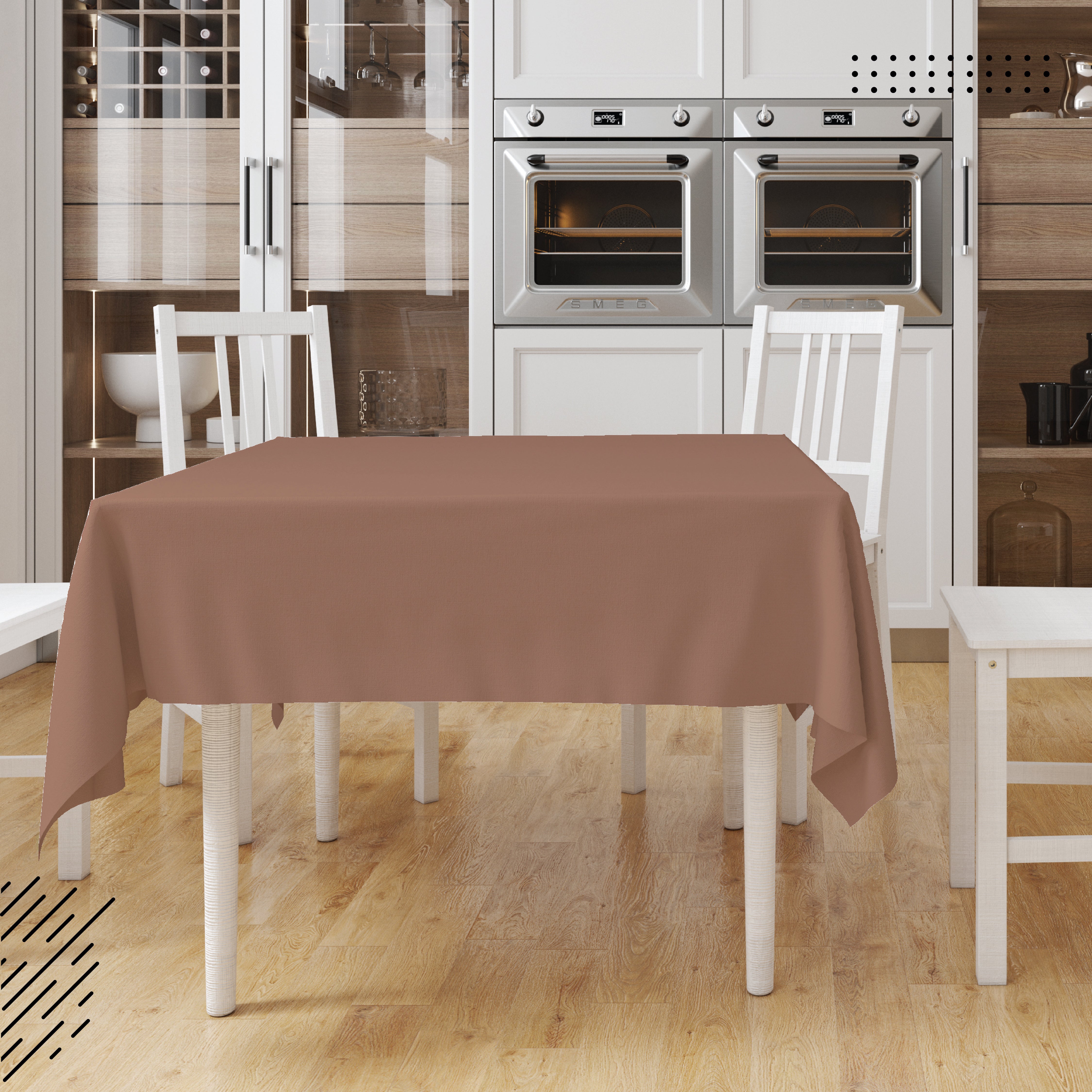 Cotton Tan Table Cloth (Pack of 1)
