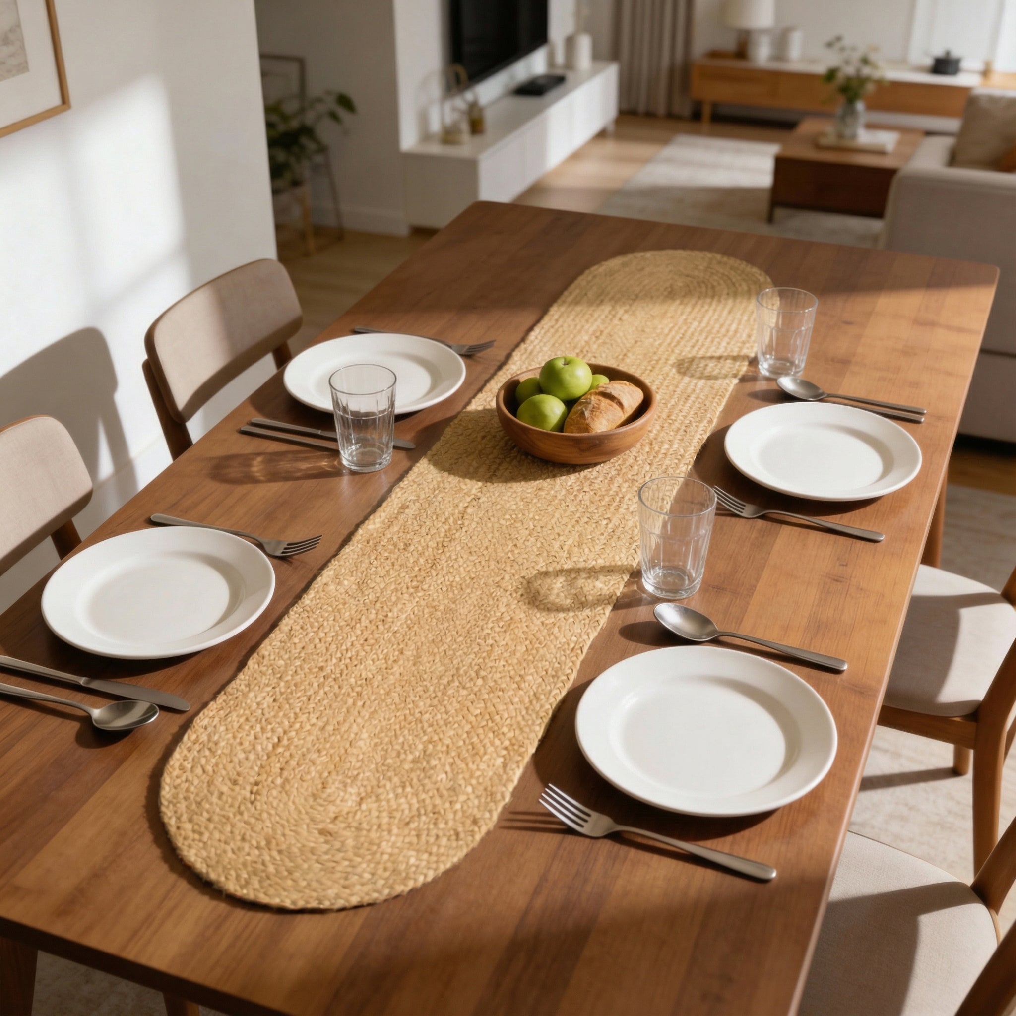 Jute Natural Bleach Table Runner