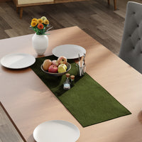Chenille Moss green Table Runner