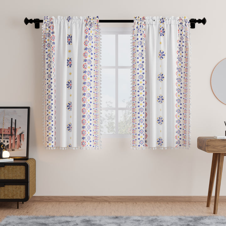 Polyester Boho Bright Curtain (Pack of 2)