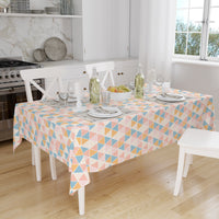 Polyester Big Triangles Apricot Table Cloth (Pack of 1)
