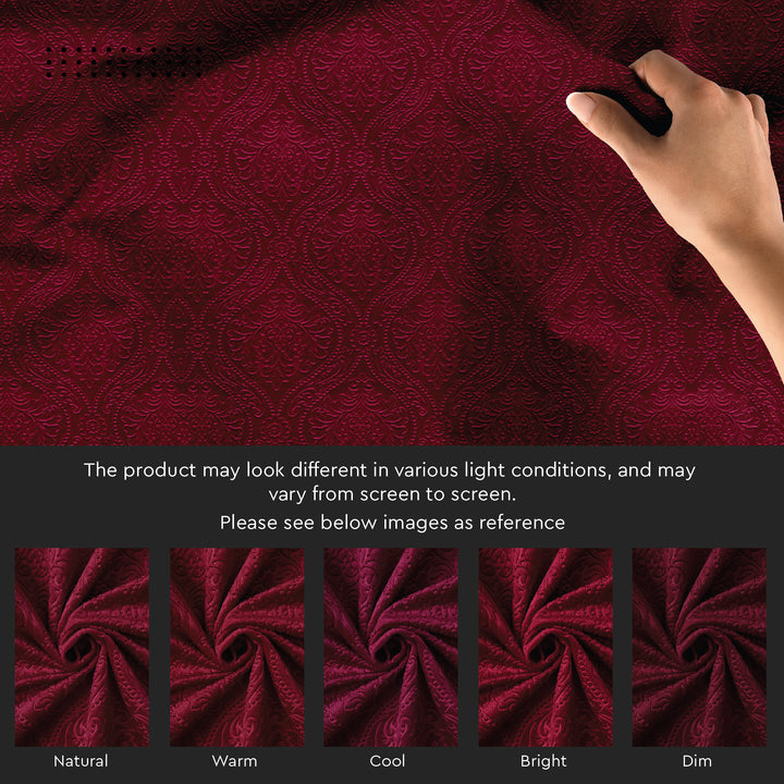 Embossed Velvet Maroon Fabric