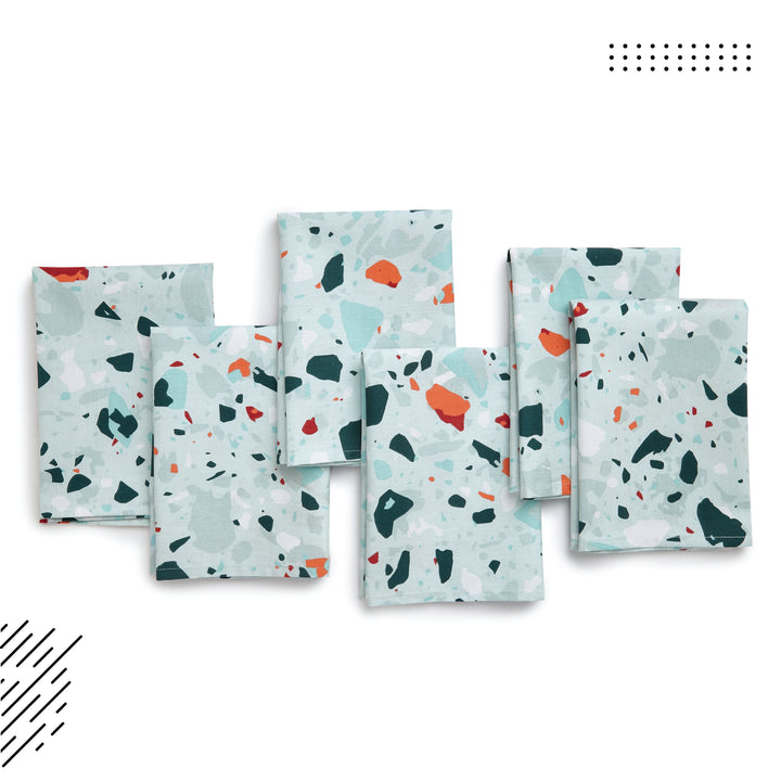 Cotton Terrazzo Mint Table Napkin
