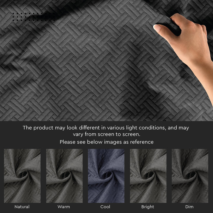 Quilted Polyester Fabric Dark Grey Fabric