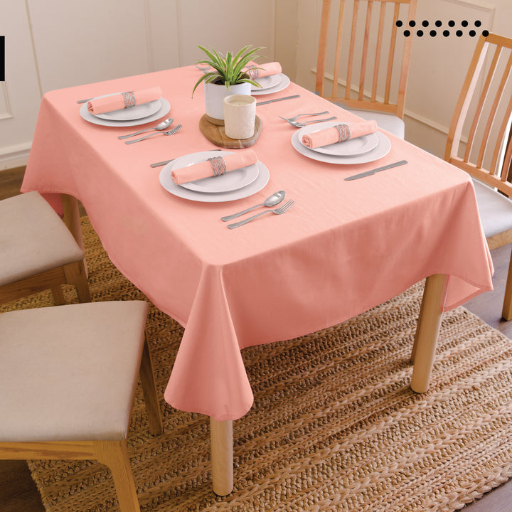 Cotton Powder Pink Table Cloth (Pack of 1)