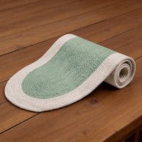 Cotton Sage & Off White Table Runner (Pack of 1)