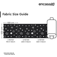 Blackout Polyester Fabric by Meter, 100x122 cm | Blocks Light, Heat & Noise, For Curtains, Cushion Covers, Door & Window Drapes - Foil Star Print