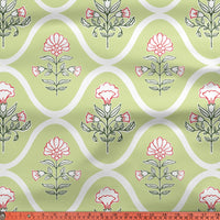 Printed Satin Fabric by Meter | Wide - 58 Inch Width (147 cm) | Soft Polyester Cloth for Curtains, Cushion Covers, Dresses, Kurtis, Crafts, Craft Sewing & Home Decor