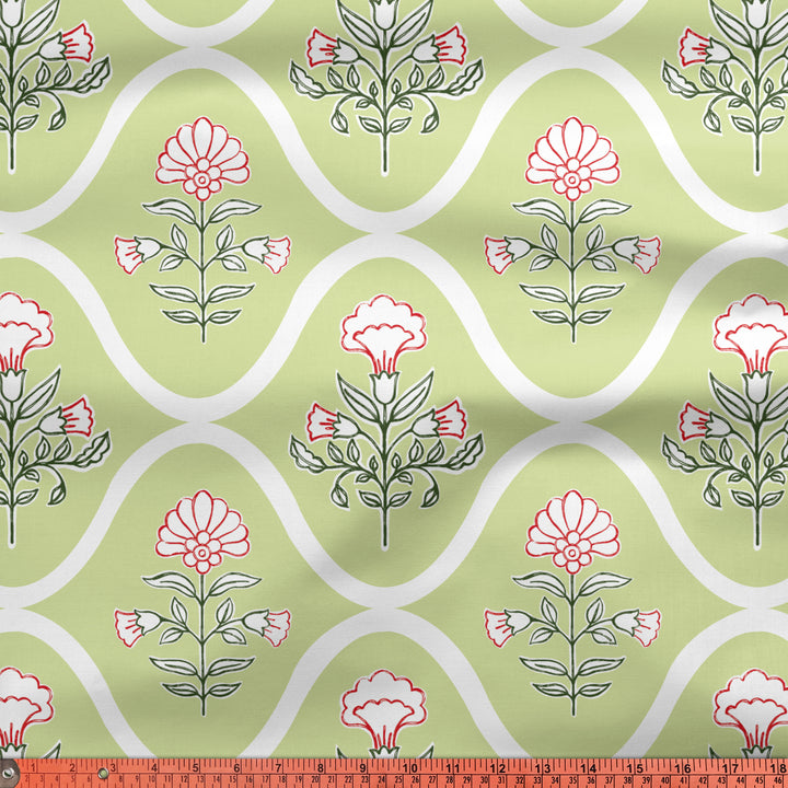 Printed Satin Fabric by Meter | Wide - 58 Inch Width (147 cm) | Soft Polyester Cloth for Curtains, Cushion Covers, Dresses, Kurtis, Crafts, Craft Sewing & Home Decor