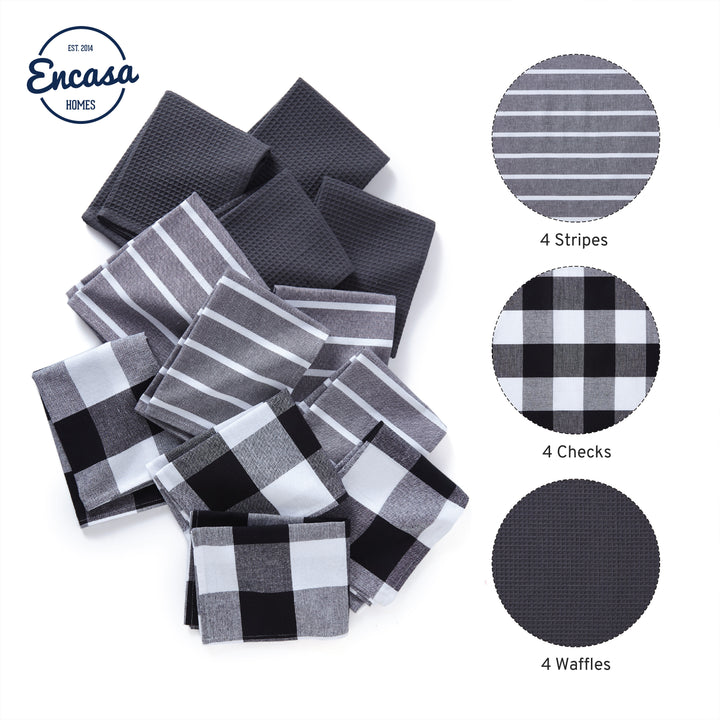 Cotton Grey Kitchen Towel (Pack of 12)