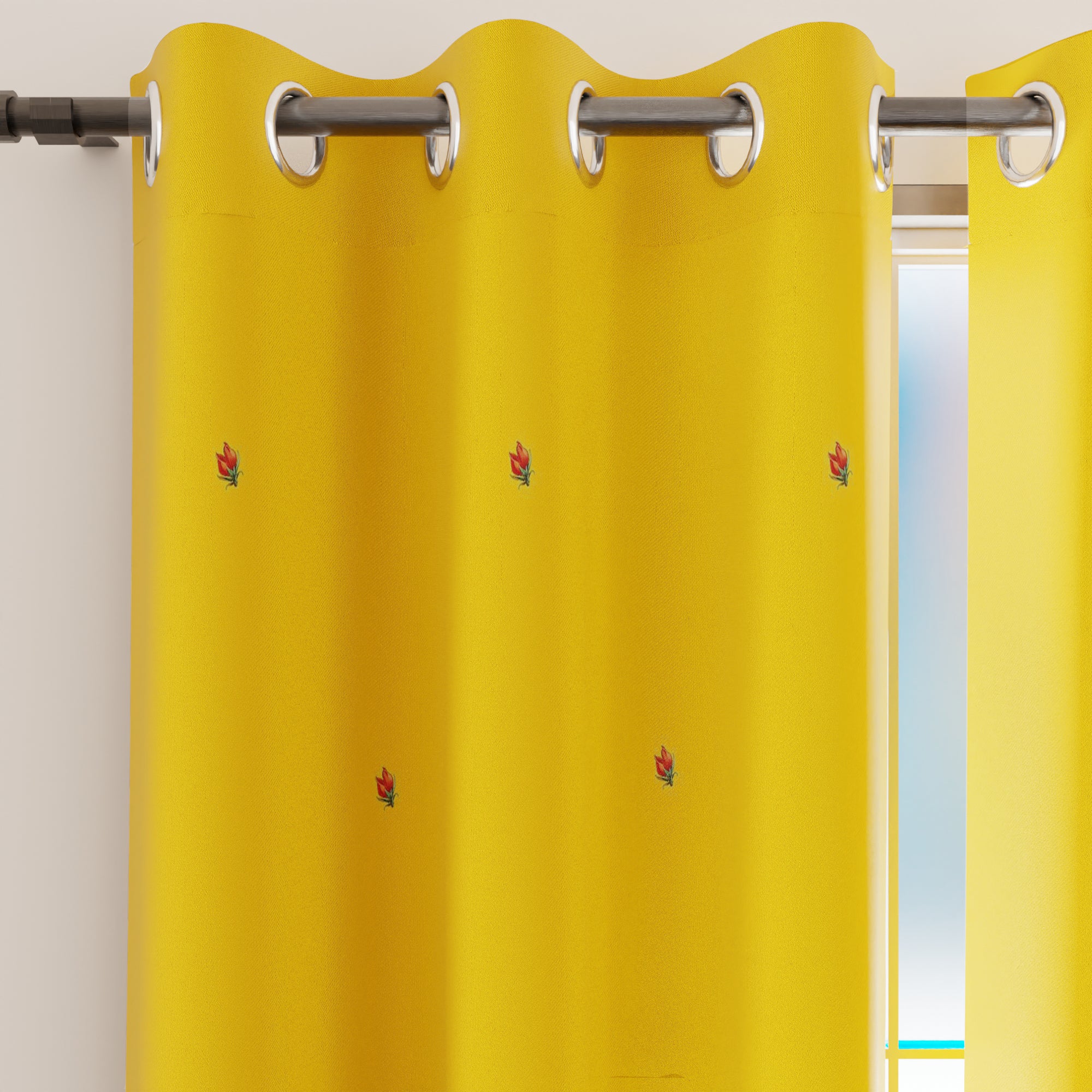 Blackout J2 Yellow Curtain (Pack of 2)