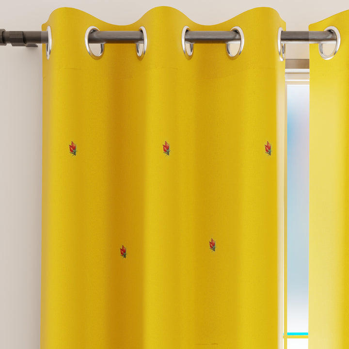 Blackout J2 Yellow Curtain (Pack of 2)