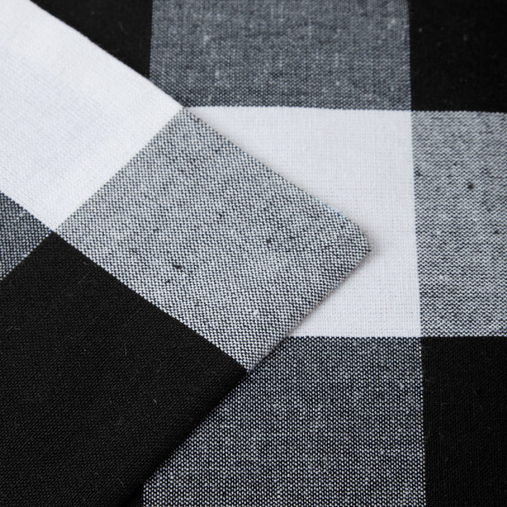 Cotton Buffalo Black Checks Cushion Cover (Pack of 2)