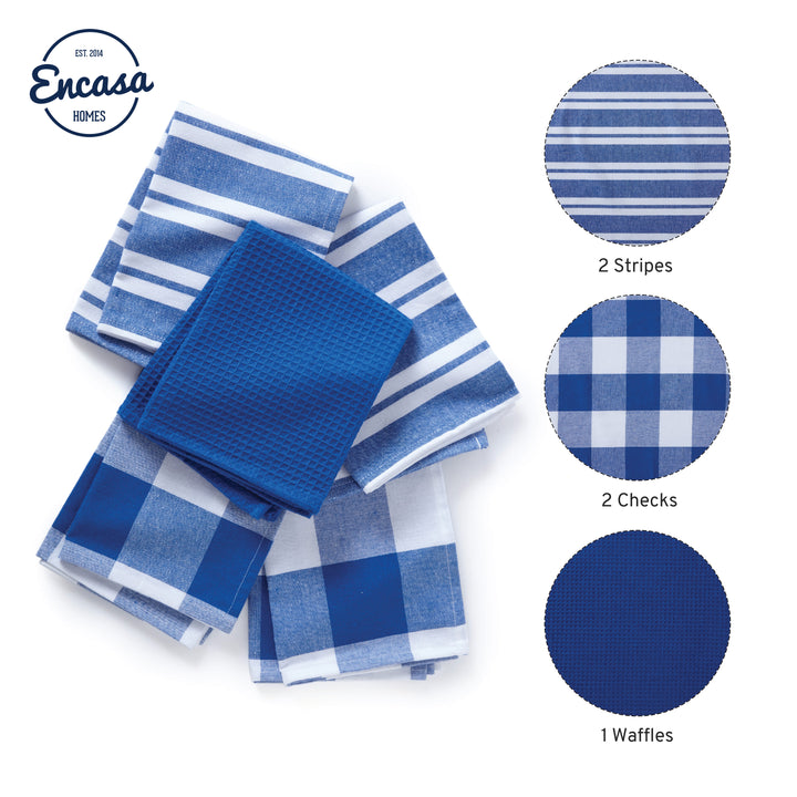 Cotton Blue Kitchen Towel (Pack of 5)