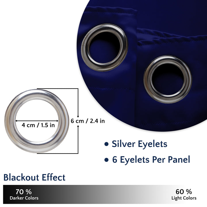Blackout Navy Blue Curtain (Pack of 2)