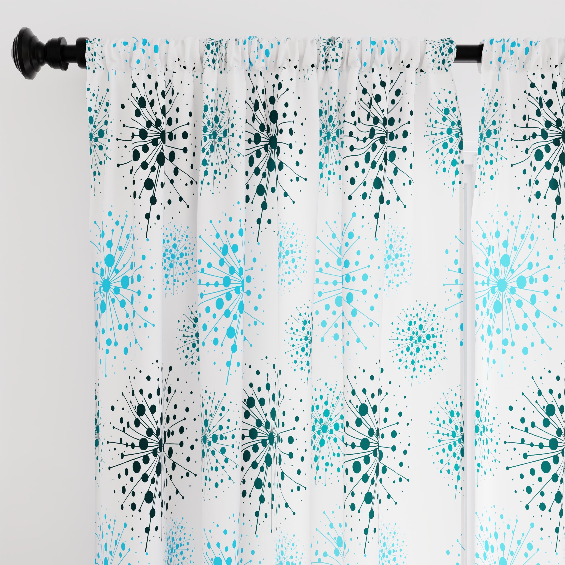 Polyester Blowball Curtain (Pack of 2)