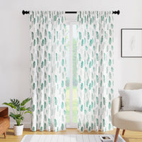 Polyester Palm Green Curtain (Pack of 2)