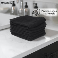 Cotton Black Bath Towel (Pack of 6)