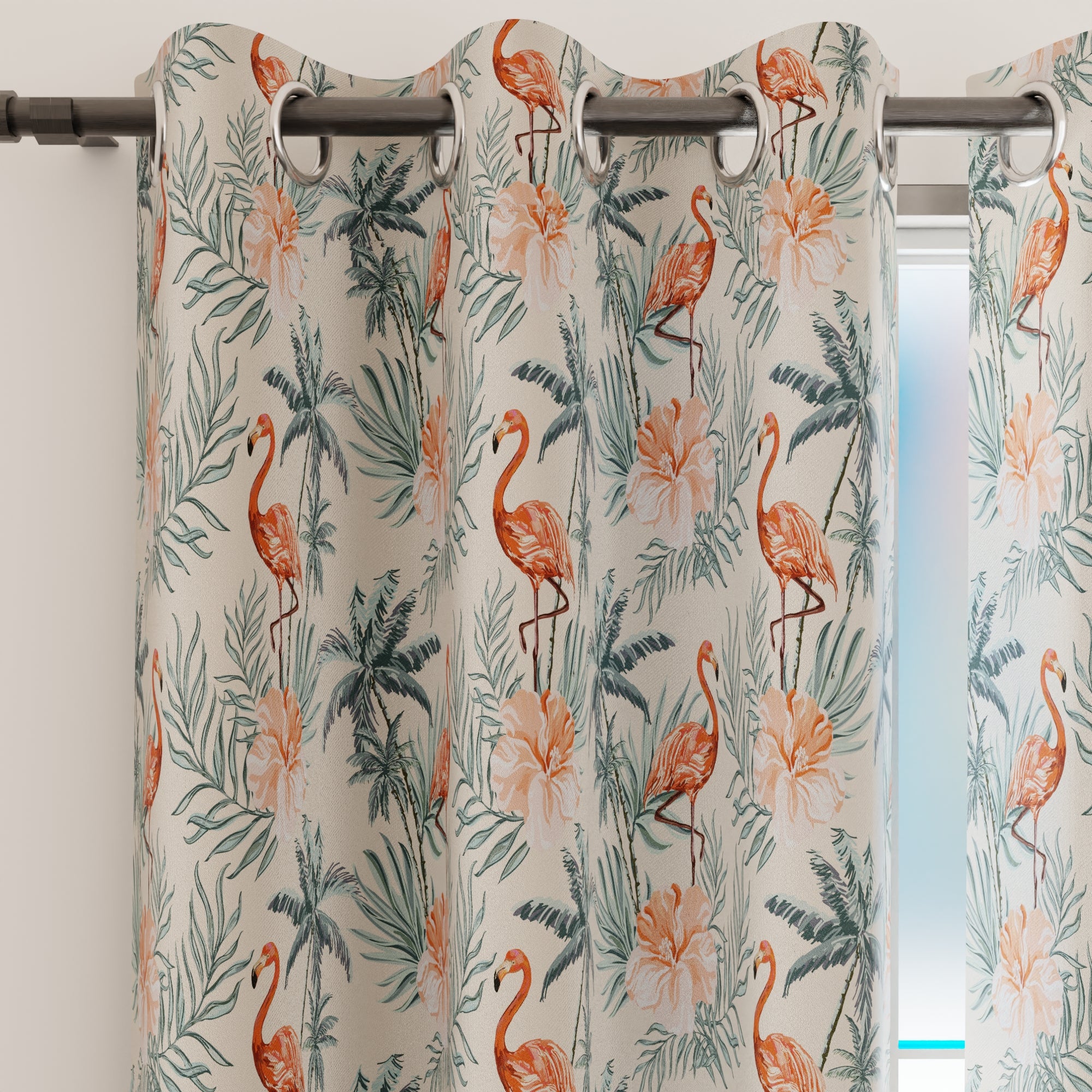 Blackout Flamingo Curtain (Pack of 2)